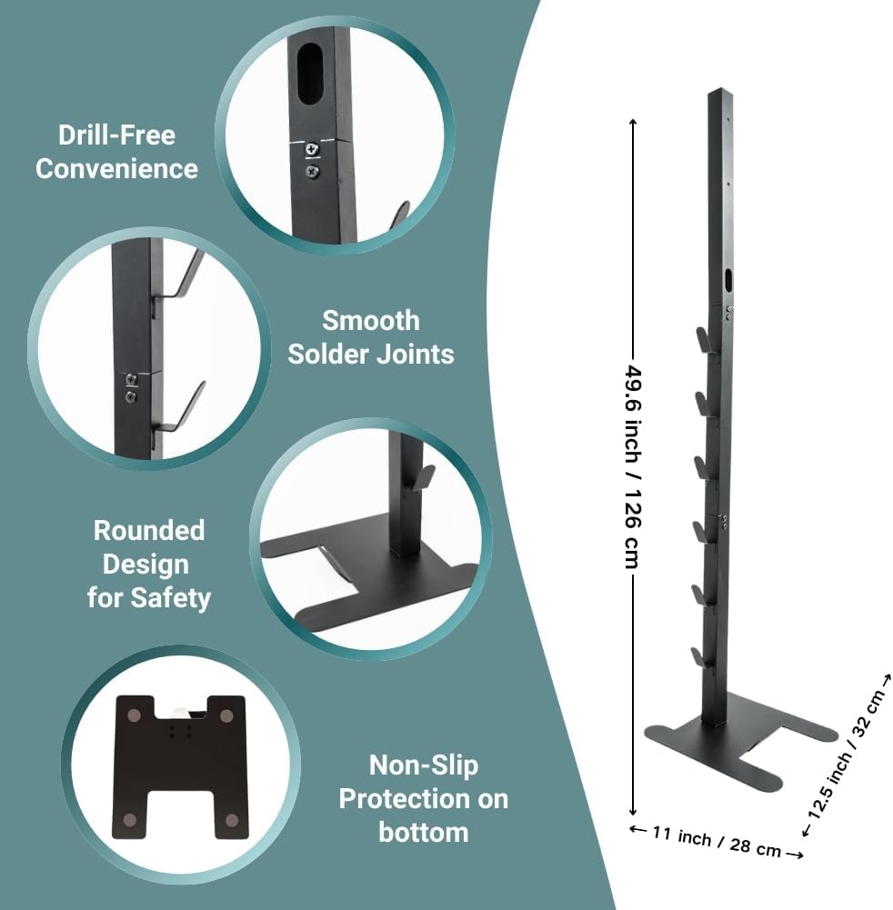 Vacuum Stand for DYS,Storage Stand Docking Station Holder,Compatible with DYS V15 V11 V10 V8 V7 V6 Cordless Vacuum Cleaners Accessories,Stable Metal Bracket Organizer Rack (Black, 6 Racks)