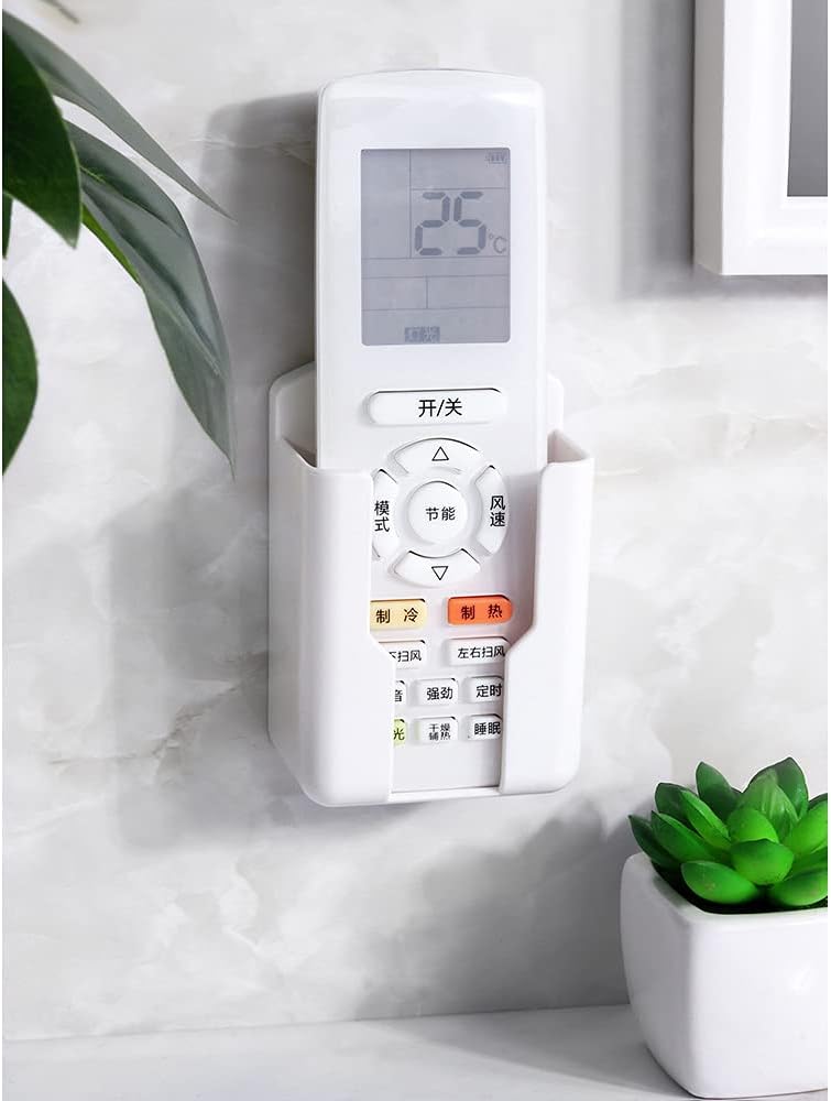 2 Pcs Wall Mount Remote Control Holder Media Player Controller Holder, Air-Conditioner Remote Tray TV Remote Organizer Caddy Box for Home Nightstand Office Desk School Supply Storage (Small,1.85inch)