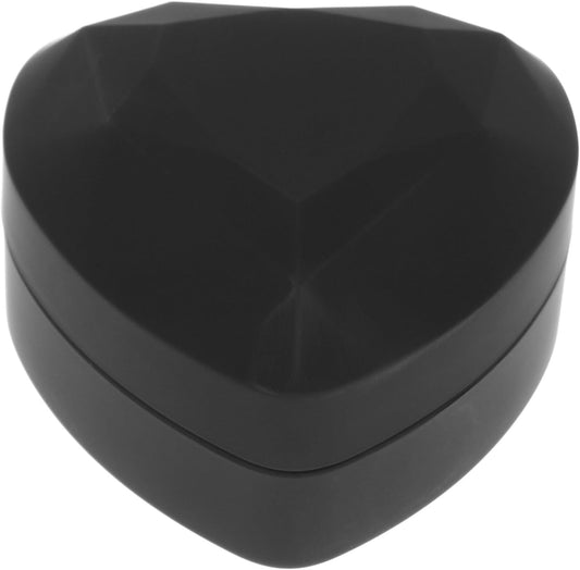 Heart Shaped Jewelry Box with LED Light Ring Case for Engagement Wedding Proposal Versatile Storage for Rings Earrings Necklaces Romantic Black Display Organizer