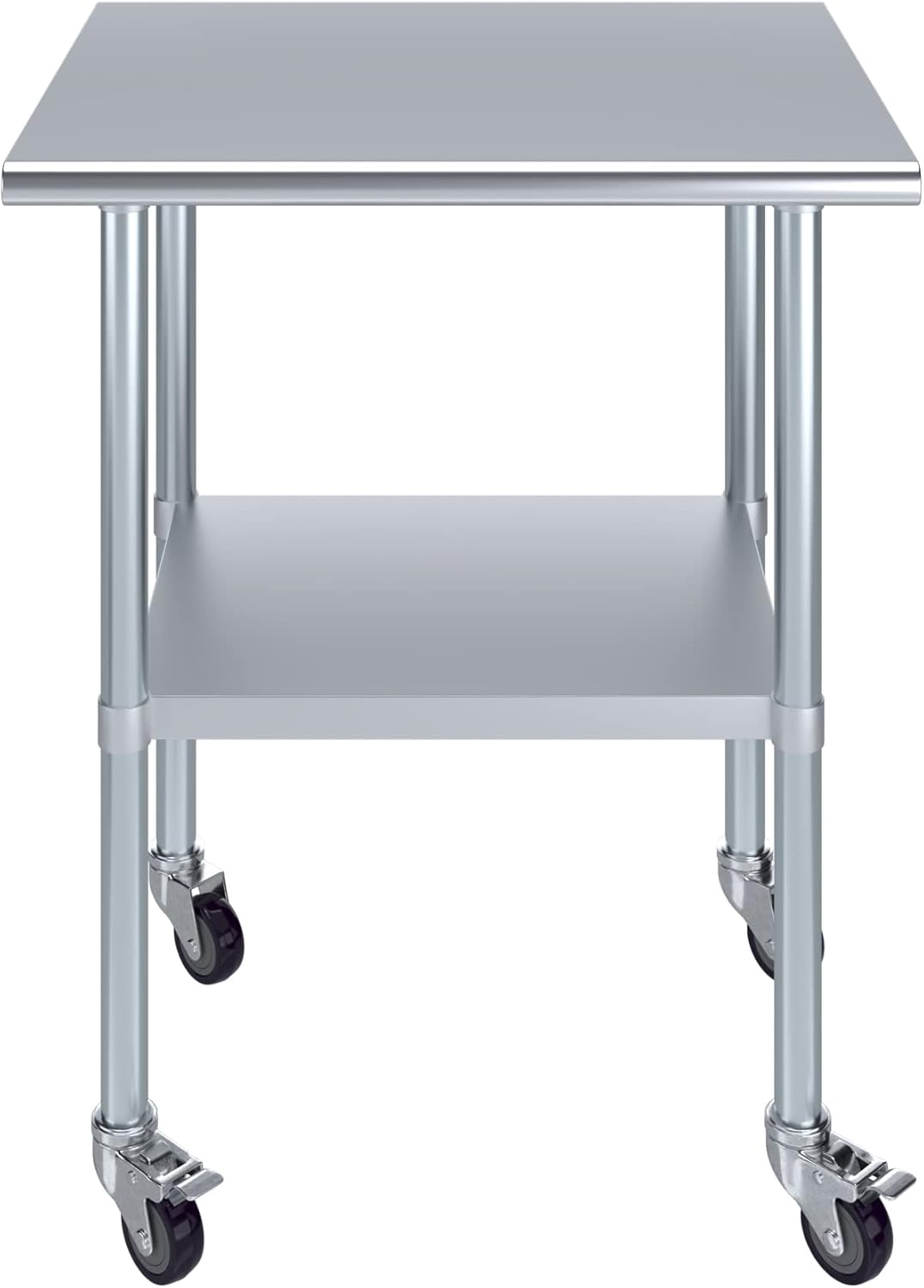 AmGood 30" Long x 24" Deep Stainless Steel Table with Casters