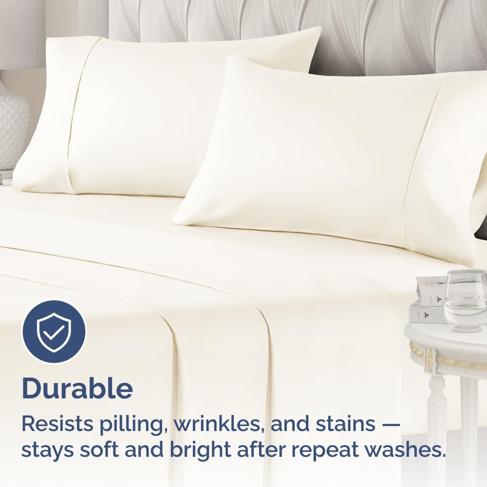 Queen Pillow Cases - 2 Pack - Super Soft Pillowcase Covers - Envelope Enclosure - Hotel Quality Pillow Protectors - Wrinkle Free, Shrink & Stain Resistant - Machine Washable - 20" x 30" (Off White)