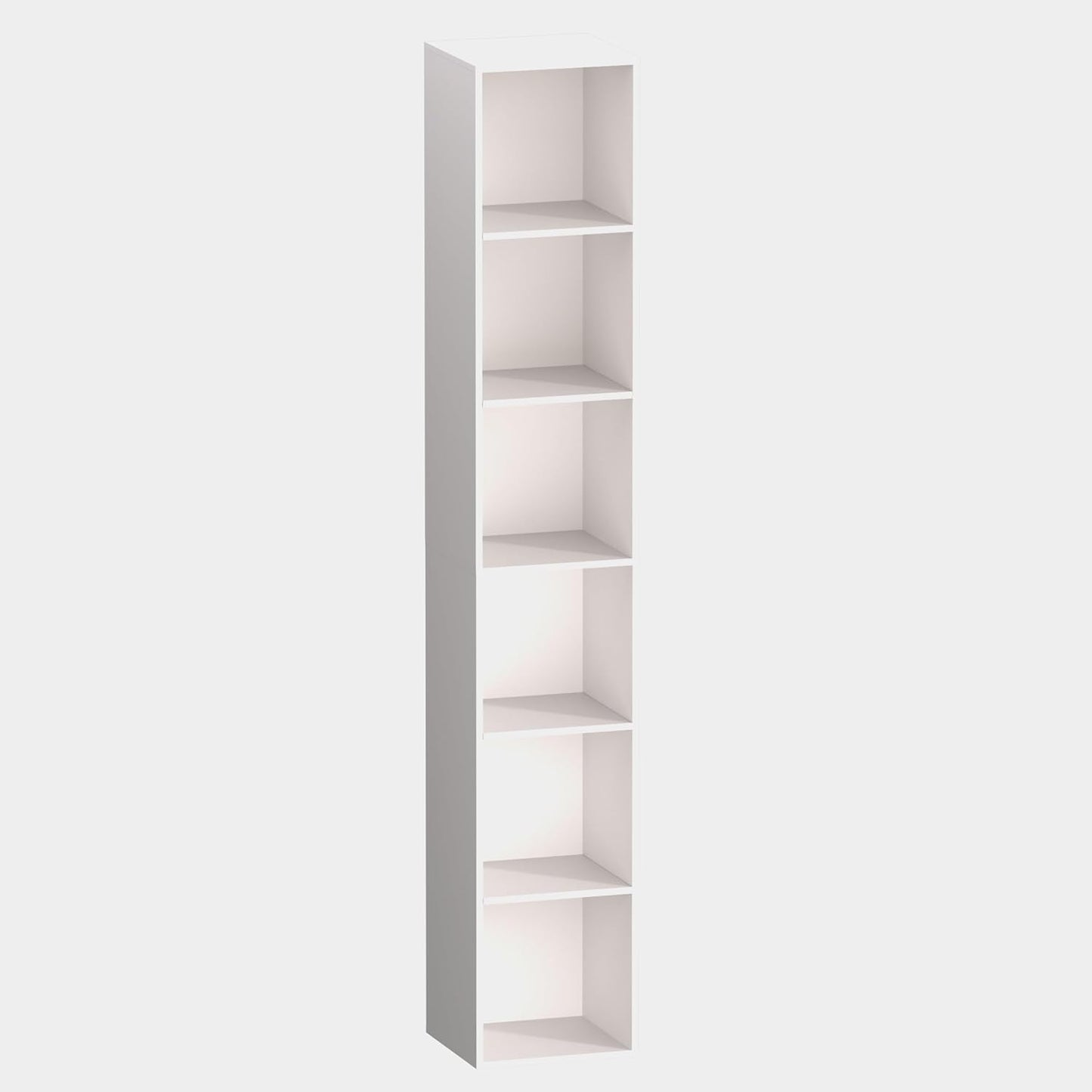 6 Cube Storage Organizer, 6 Tier Vertical Cube Bookcase Freestanding Storage Display Organizer for Home Office, Six Cubes Open Shelf Bookshelf (White, 6 Cube)