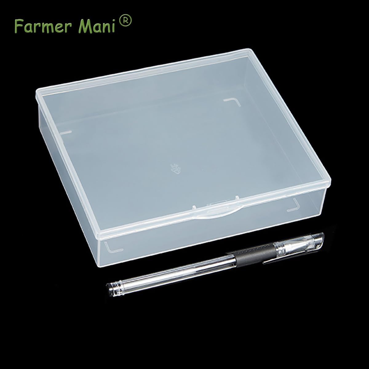 2 Packs Small Plastic Storage Containers (6.22x5.35x1.42 in), Clear Rectangle Bead Organizer Case with Lids for Crayons, Crafts, Beads Pencils Notebooks