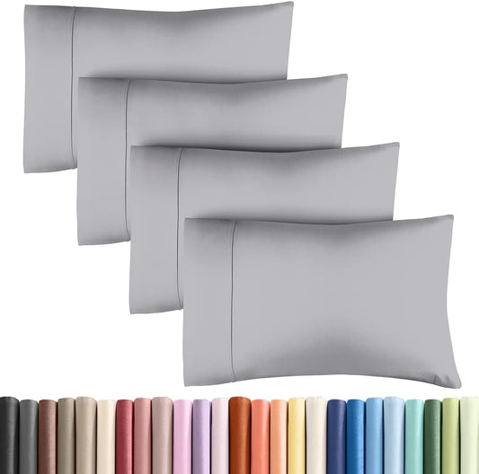 Queen Pillow Cases - 4 Pack - Super Soft Pillowcase Covers - Envelope Enclosure - Hotel Quality Pillow Protectors - Wrinkle Free, Shrink & Stain Resistant - Machine Washable - 20" x 30" (Steel Blue)