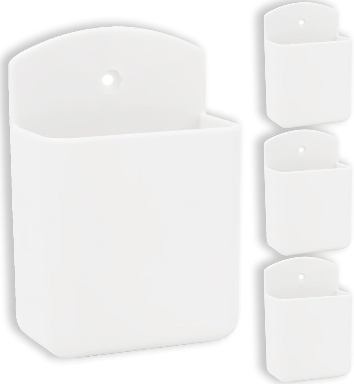 Pack of 4 Self Adhesive TV Air Conditioner Remote Control Holder Wall Mount Storage Box Organizer