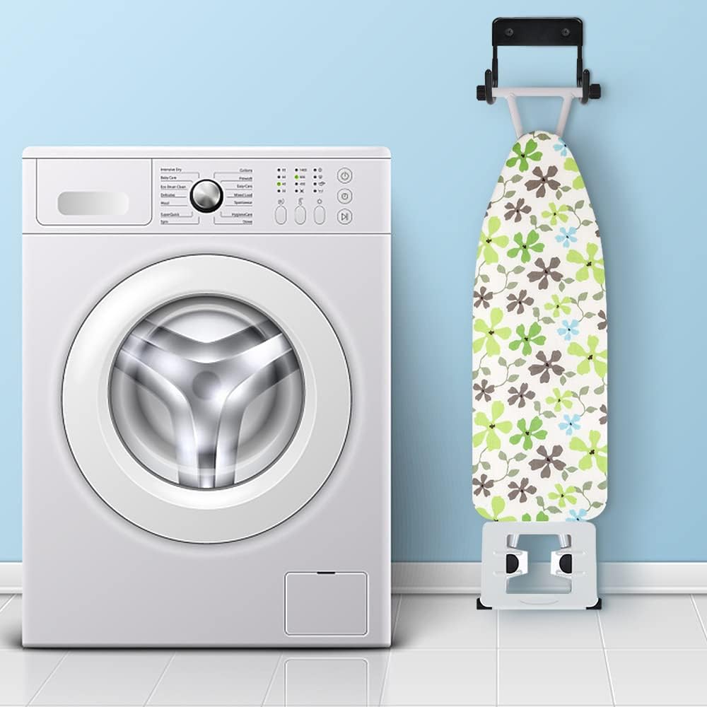 Ironing Board Hanger Wall Mount Ironing Board Holder Organizer Wall Rack for Laundry Rooms Storage Rack Hanging Shelf Hanger (White) (Black)