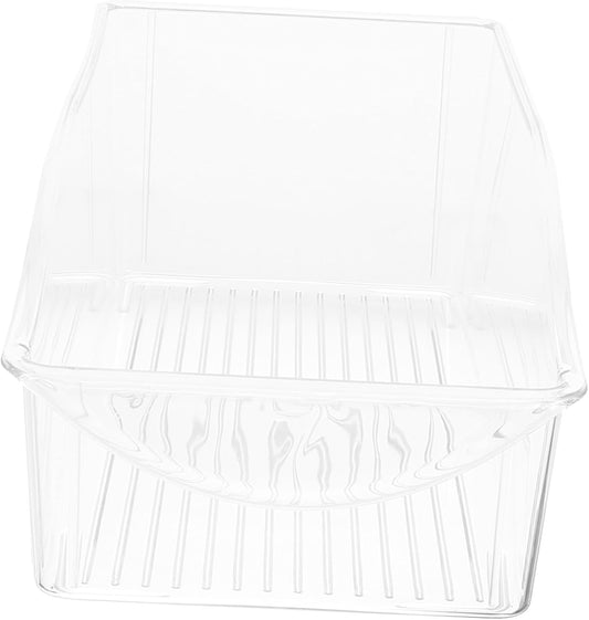 Clear Refrigerator Drawer Organizer Box for Kitchen Fridge Storage Food-grade Transparent Container for Vegetables Fruits Noodles and Meal Prep Space-saving Fridge Organizer