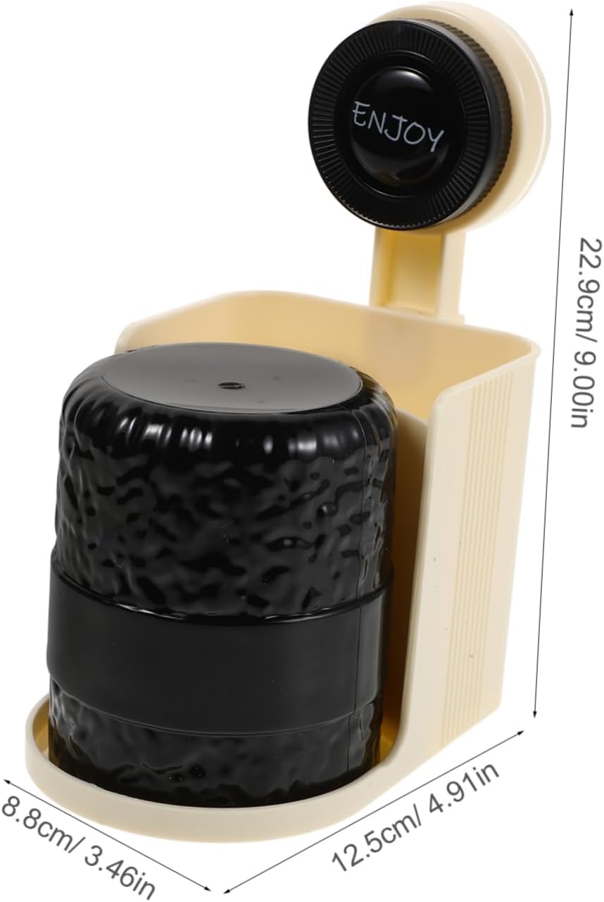 VILLCASE Suction Toothbrush Holder for Bathrooms Removable Wall Mount Organizer with Strong Suction Cup Self-draining Shower Storage Rack for Toothpaste Razors and Tableware Black