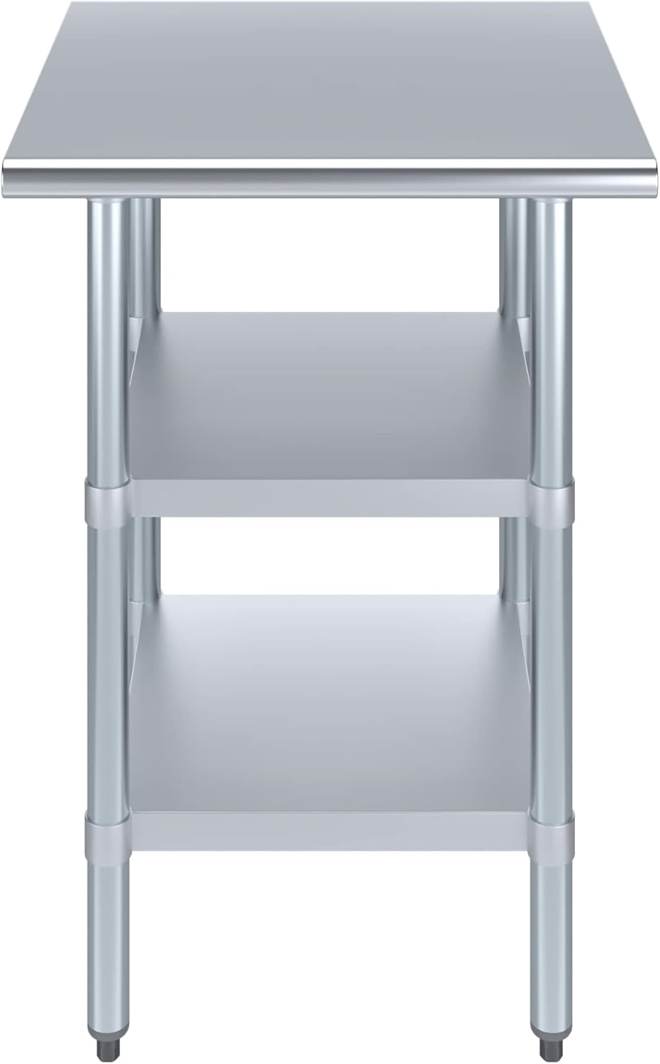 AmGood Stainless Steel Work Table with 2 Shelves | NSF | Metal Utility Table (24" Long x 24" Deep)