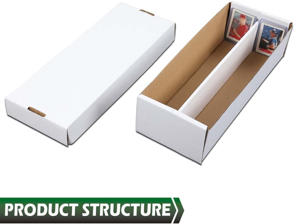 GRAND ORANGE White Transaction Card Storage Box (1,600 CT) Corrugated Board Two Dividers Model Holds Over 300 3x4 Toploads Trading Card