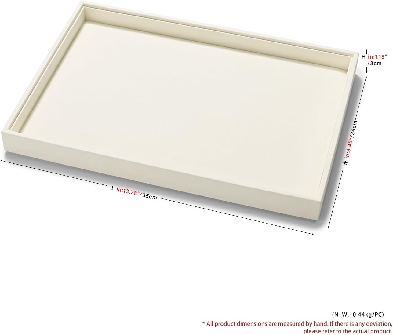Microfiber Jewelry Display Tray, Stackable Jewelry Drawer Organizer Trays, Ring Necklace Watch Perfume Organizer Display Tray (Beige)