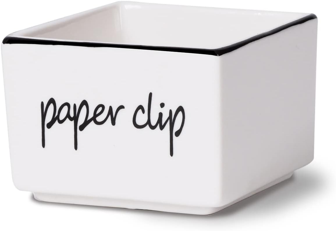 ONTUBE Farmhouse Paper Clip Holders Dispenser Organizer for Desk 3 Inch White