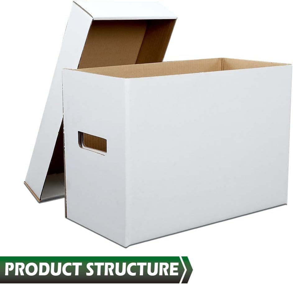 GRAND ORANGE 5 Pack Comic Book Storage Boxes, Holds 150-175 Comics Moistureproof Comic Box Collapsible and Stackable Comic Short Box, White