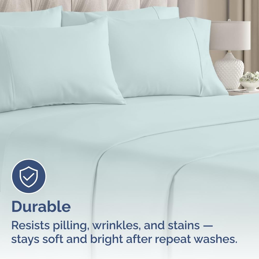 Standard Pillow Cases - 4 Pack - Super Soft Pillowcase Covers - Envelope Enclosure - Hotel Quality Pillow Protectors - Wrinkle Free, Shrink & Stain Resistant - Machine Washable - 20" x 26" (Ice Blue)