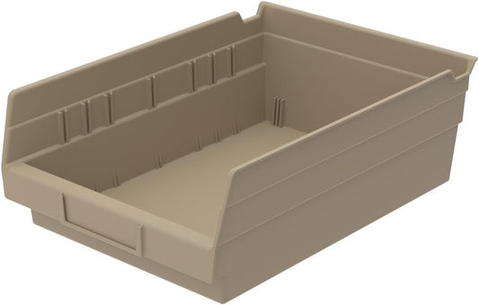 Akro-Mils 30150 12-Inch by 8-Inch by 4-Inch Plastic Nesting Shelf Bin Box, Sandstone, Case of 12