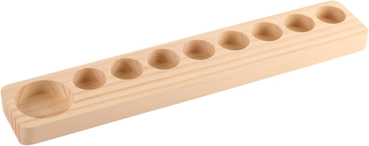 HAN SHENG 9 Grids Wooden Essential Oils Storage Racks Essential Oil Organizer Essential Oils Bottles Display Stand Holder Cosmetic Organizer Rack Nail Polish Container for 5-15ml Bottles