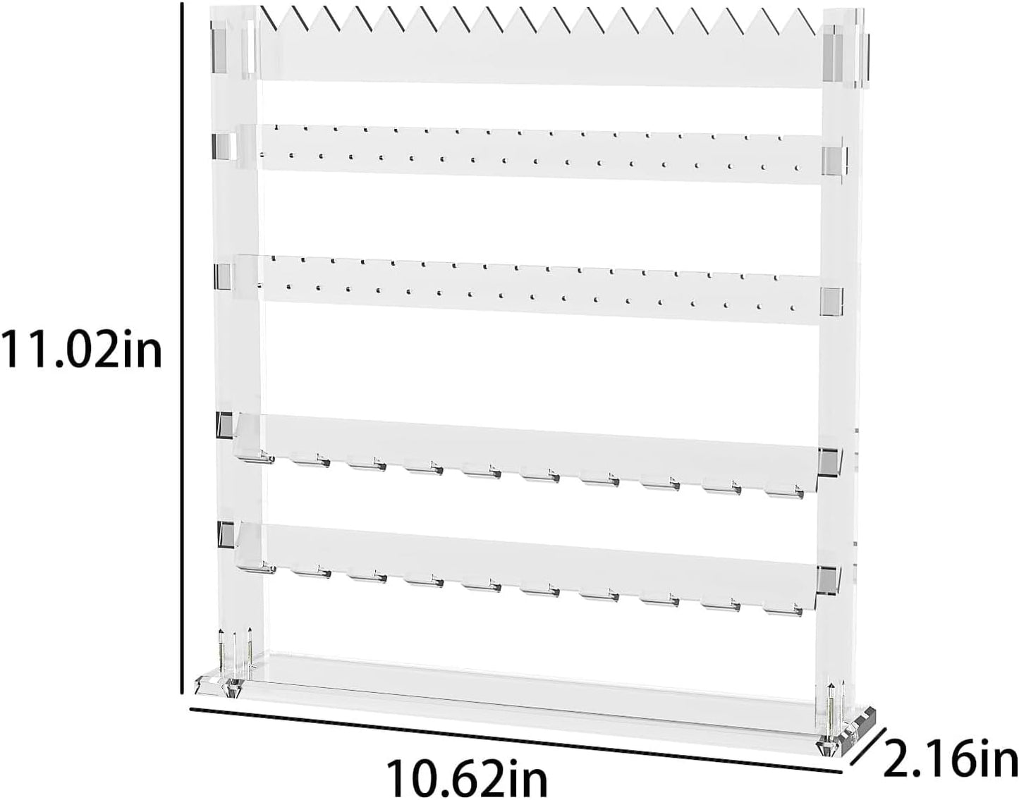 Coward Acrylic Jewelry Holder Stand, Tabletop Necklace Earring Ring Jewelry Easel Display,Tabletop Earring Jewelry Holder Organizer for Home Use (5layer)