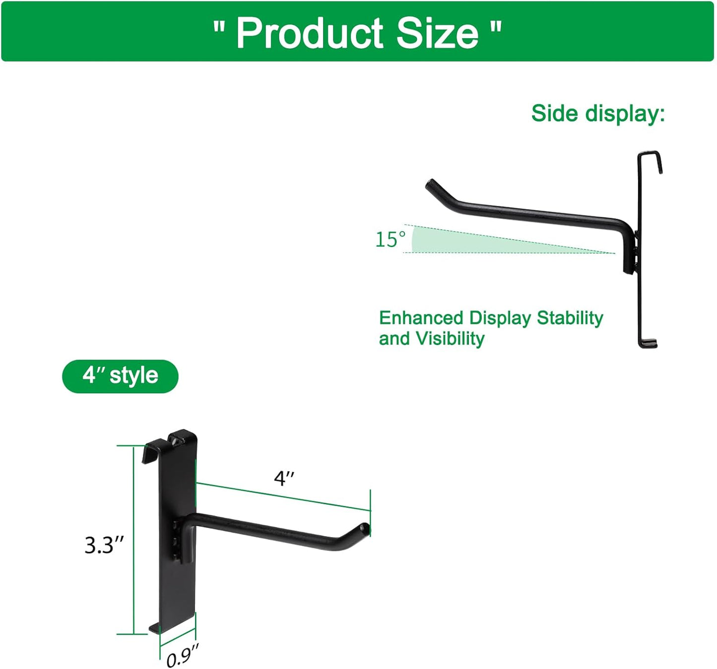 Gridwall Hooks 4 Inch, 100 Pack Grid Wall Hooks, Grid Panel Hooks and Hangers for Retail, Craft Shows, Home Setup, and Customized Display(Black)