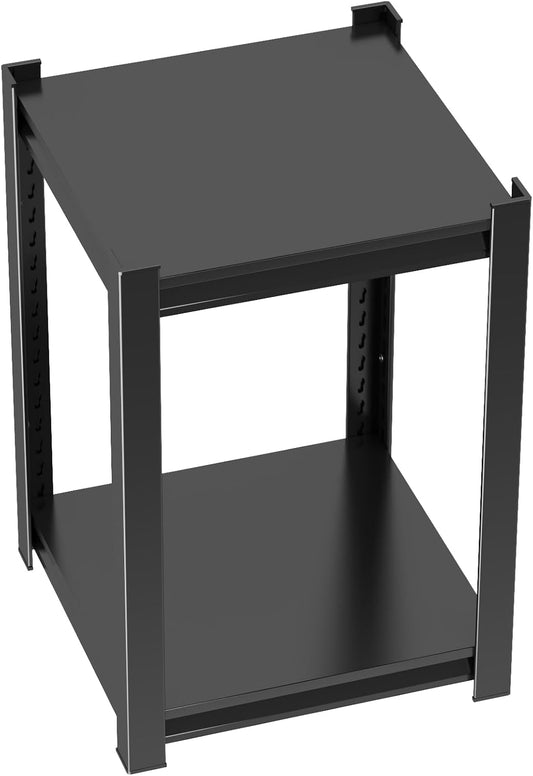 Garage Shelves,14-48''W Heavy-Duty Storage Shelves, Double-Layer Uprights, Thickened Shelves, Waterproof &Rustproof, Suitable for Indoor & Outdoor Use. (BLACK, 2TIER 14''W*12''D*22''H, 2-TIER)