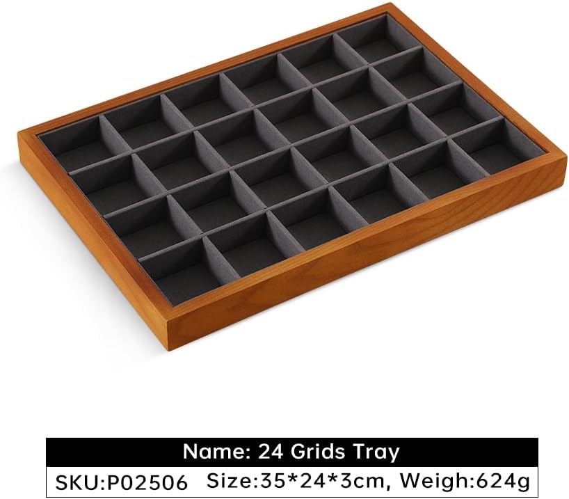 Earring Storage Tray, Wood Jewelry Organizer Tray,Black Stackable Jewelry Trays,Premium Wood Earring Display