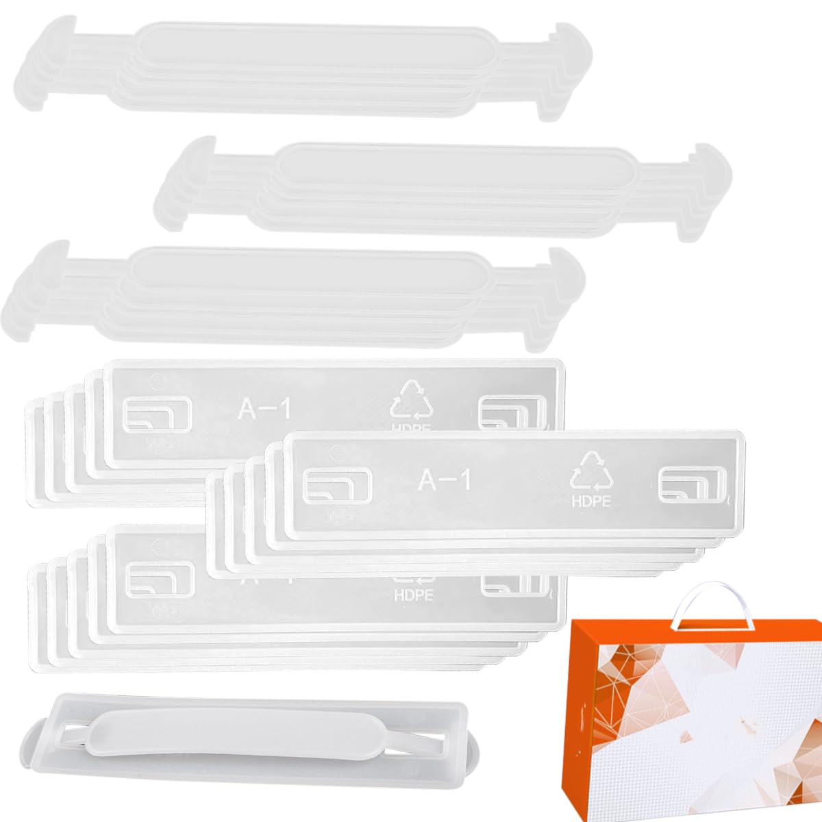Plastic Cardboard Box Handles Box Handles Lifting Moving Straps for Small Box Carton 100 Sets,Clear