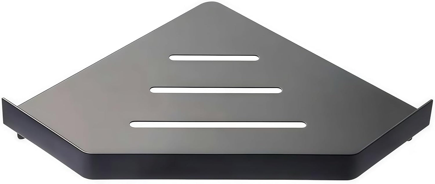 Lavatory Bathroom Corner 304 Stainless Steel Shelf Wall Mount Triangular, Soap Holder,Black