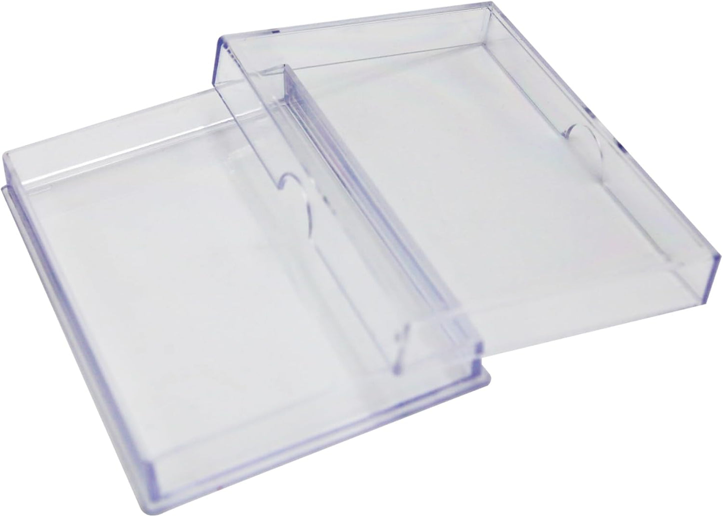 50 Pack Clear Acrylic Card Storage Boxes with Lids – 3 1/2" L x 2 1/2" W x 1/2" H Baseball Card Storage Box, Sports Card Boxes and Magic Card Storage Box – Made in USA