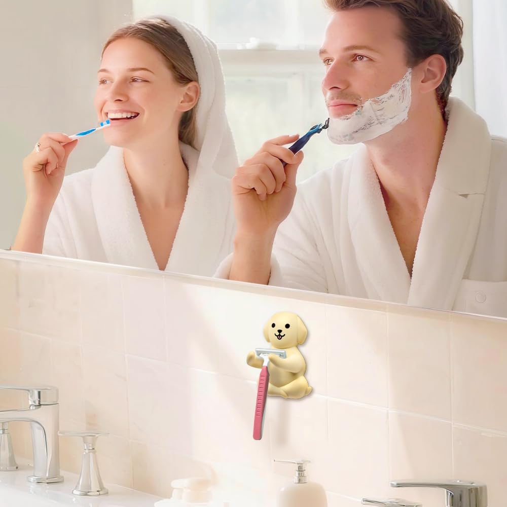 Cute Dog Razor Holder Shower, Cute Gadgets Leg Razor Holder, Relaxing Shower Accessories, Funny Animals Bathroom Decor for Women Mom Sister Friend Wife Girlfriend, Funny Dog Gifts for girlfriend