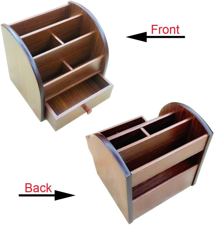 N Remote control storage organizer with drawer wood office Stationery organization pen holder Daily necessities storage case HeBen1028