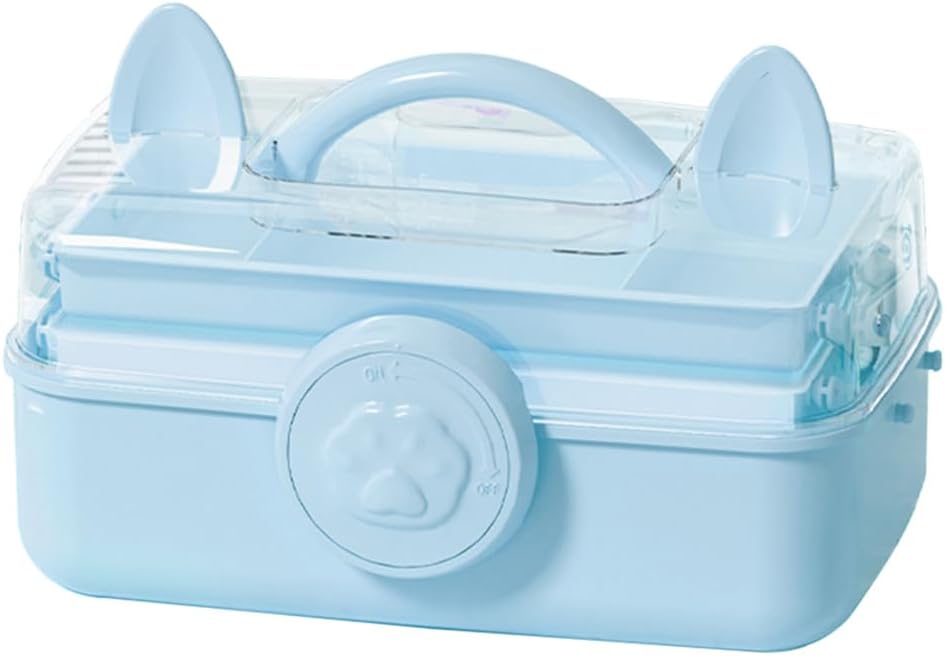 Bow Knot Hair Accessories Organizer Box - Cute Dust Proof Childrens Jewelry Storage Box, 3 Layers Plastic Storage Box for Clips, Headbands, Bands, Jewelry, etc