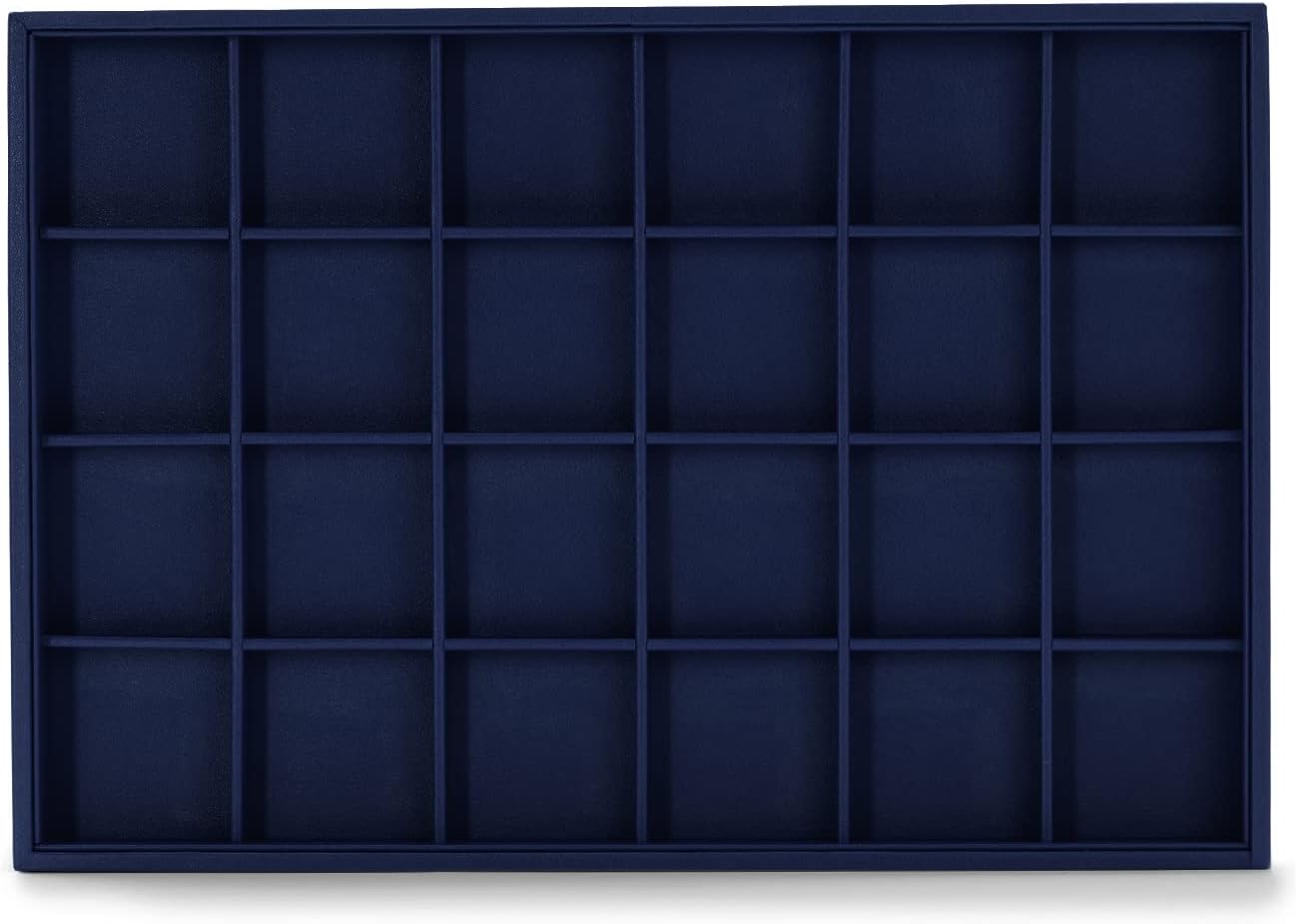 Oirlv Stackable Premium Leather Jewelry Trays 24 Grid Jewelry Organizer for Drawer Rings Earrings Holder Organizer