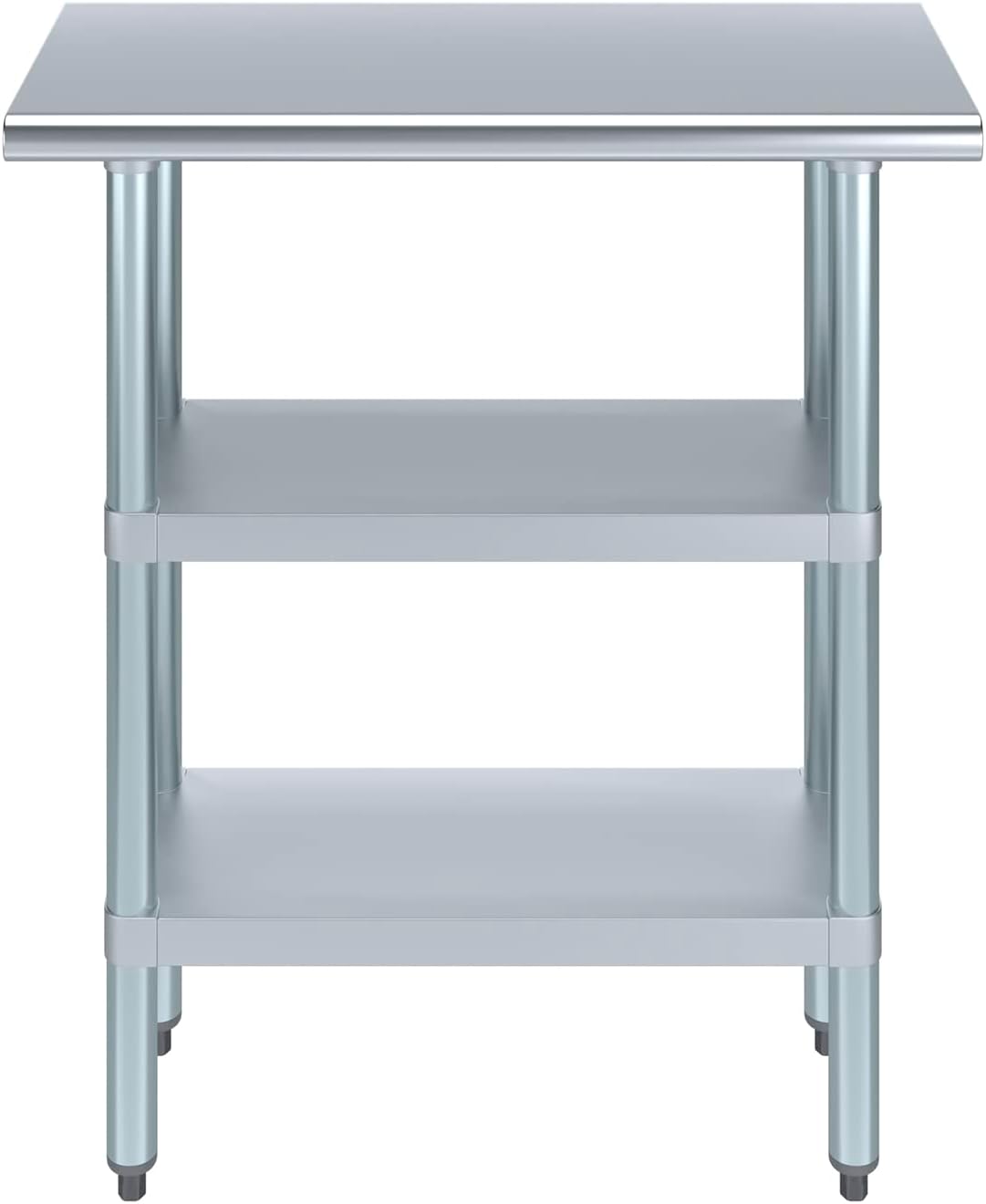 AmGood Stainless Steel Work Table with 2 Shelves | NSF | Metal Utility Table (30" Long x 14" Deep)