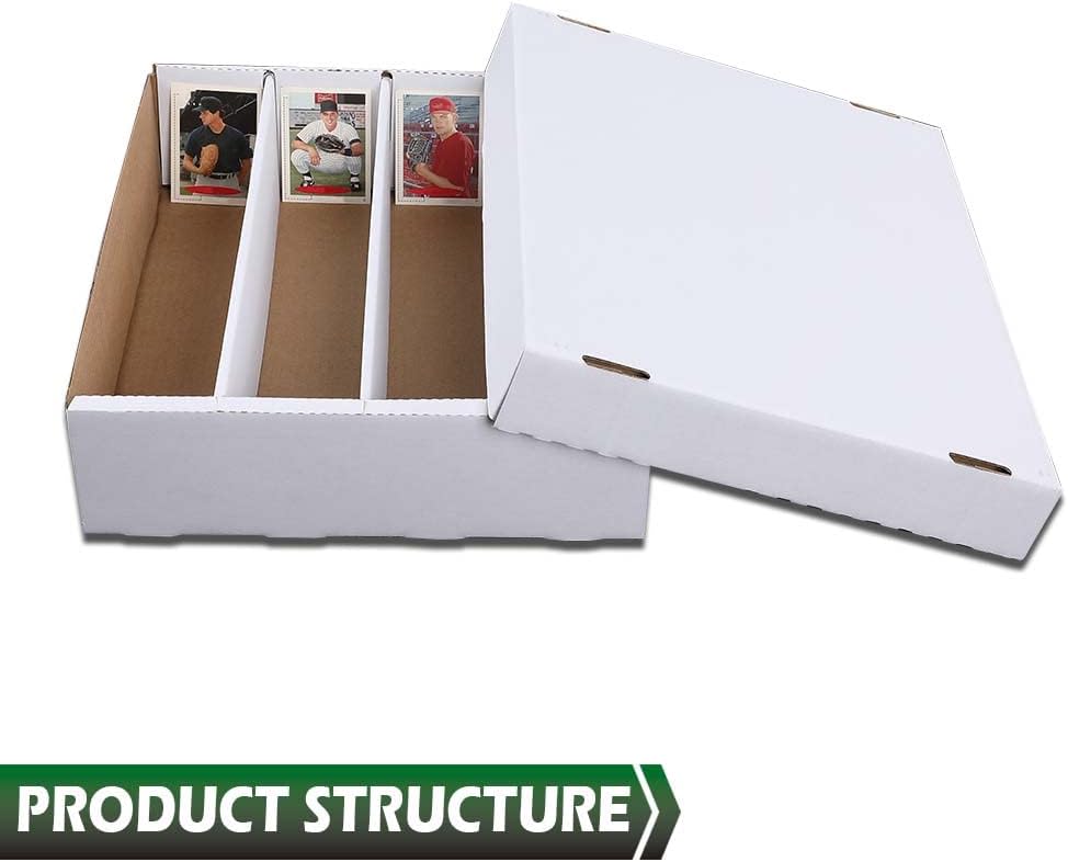 GRAND ORANGE 4 ROW 3200 Count Trading Card Storage Box, Sports & Trading Card Storag, Monster Shoe Box Card Storage Box