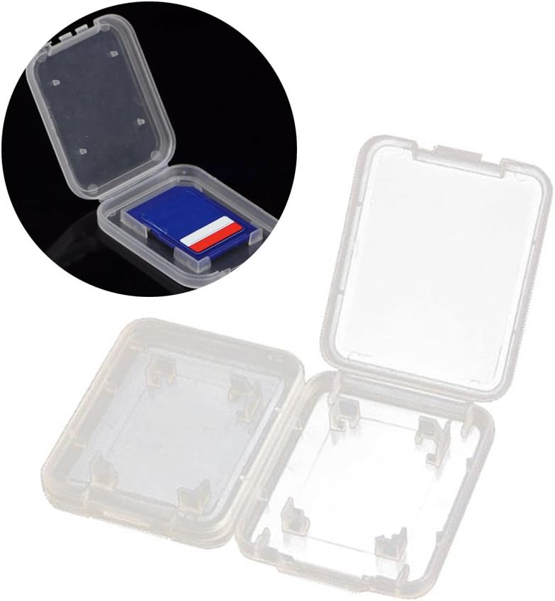 Plastic Memory Card Storage Case Compatible with SD MMC/SDHC PRO Duo White (10 PCS)