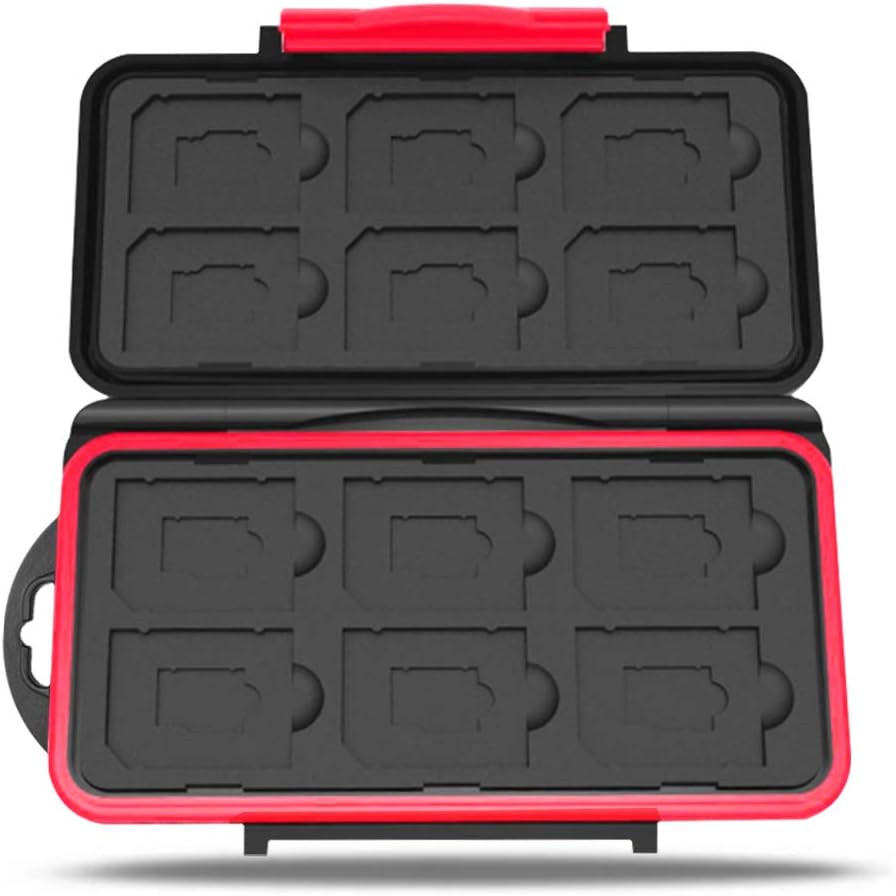 Set of 2, Memory Card Case with Carabiner and Card Removal Tool, findTop Water-Resistant Shockproof Carrying Case Protector Box 24 Slots for 12 Piece SDHC/SDXC Cards and 12 Micro SD Cards