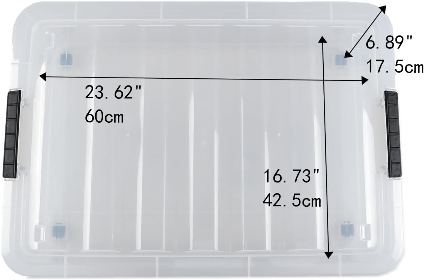 Zopnny 25 Quart Plastic Under Bed Storage Organizer Bin Container with Secure Lids and Durable Buckles, Clear, 3 Pack