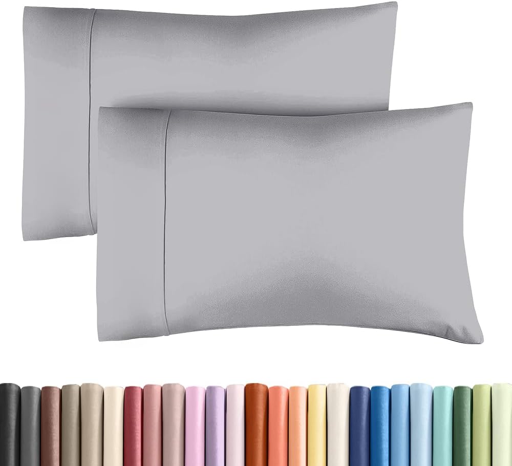King Pillow Cases - 2 Pack - Super Soft Pillowcase Covers - Envelope Enclosure - Hotel Quality Pillow Protectors - Wrinkle Free, Shrink & Stain Resistant - Machine Washable - 20" x 40" (Steel Blue)