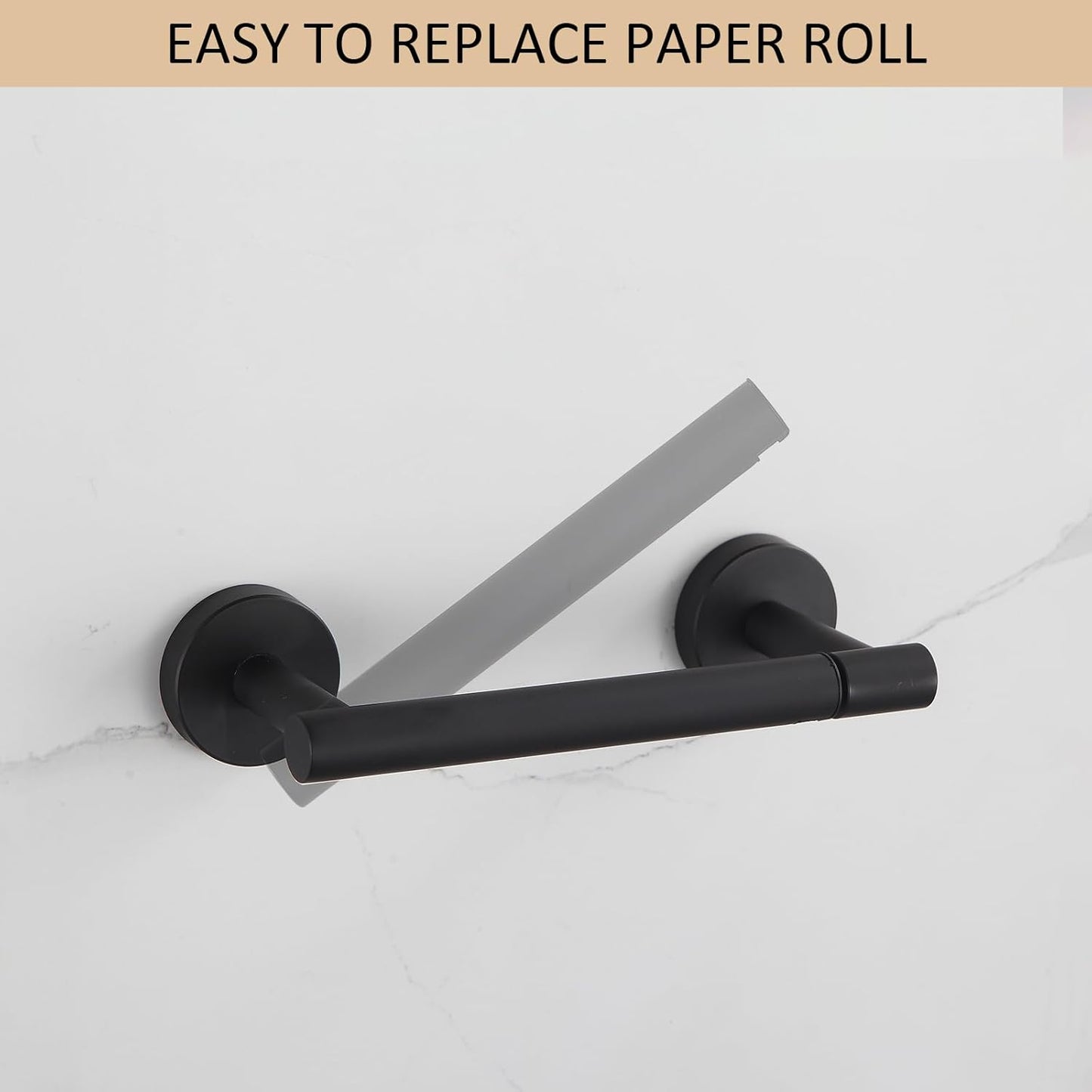 BGL Toilet Paper Holder Black Wall Mount, Bathroom Toilet Paper Holder Matte Black SUS 304 Stainless Steel, Double Post Pivoting Toilet Paper Roll Holder for Bathroom RV