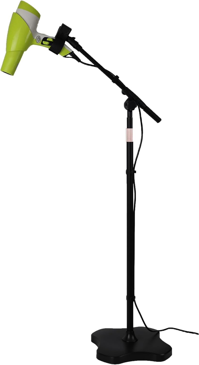 Blow Dryer Stand Hands Free with Universal Hair Dryer Holder, Stable Heavy Duty Base, Adjustable Height 25" to 69", Free Hands to Do Other Things