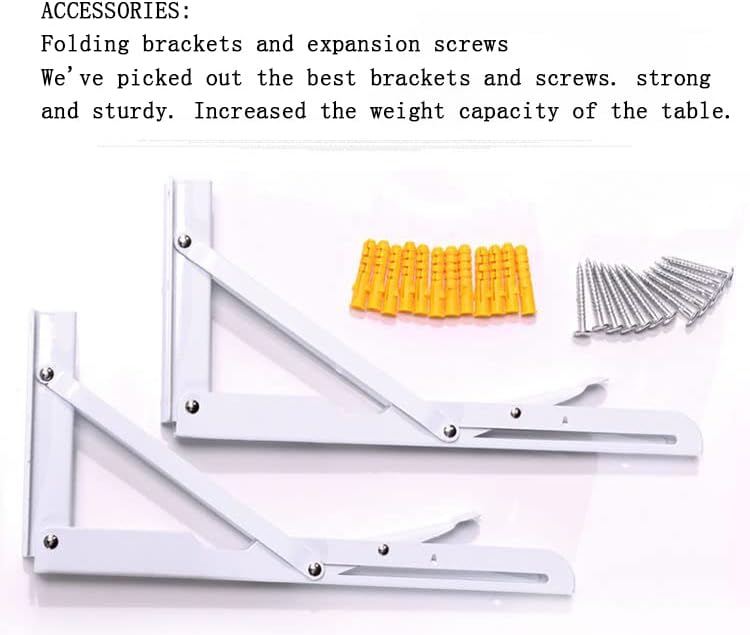 Wall Mounted Folding Table,White Floating Desk for Small Spaces,Stainless Steel Bracket Laundry Folding Table,Wall Folding Desk,Home Bars and Dining Establishments(100x50cm/39.4"×19.7")