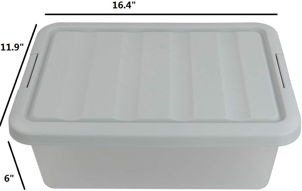 14 Quart Plastic Storage Box, Clear Storage Bin with Lid, 2 Packs