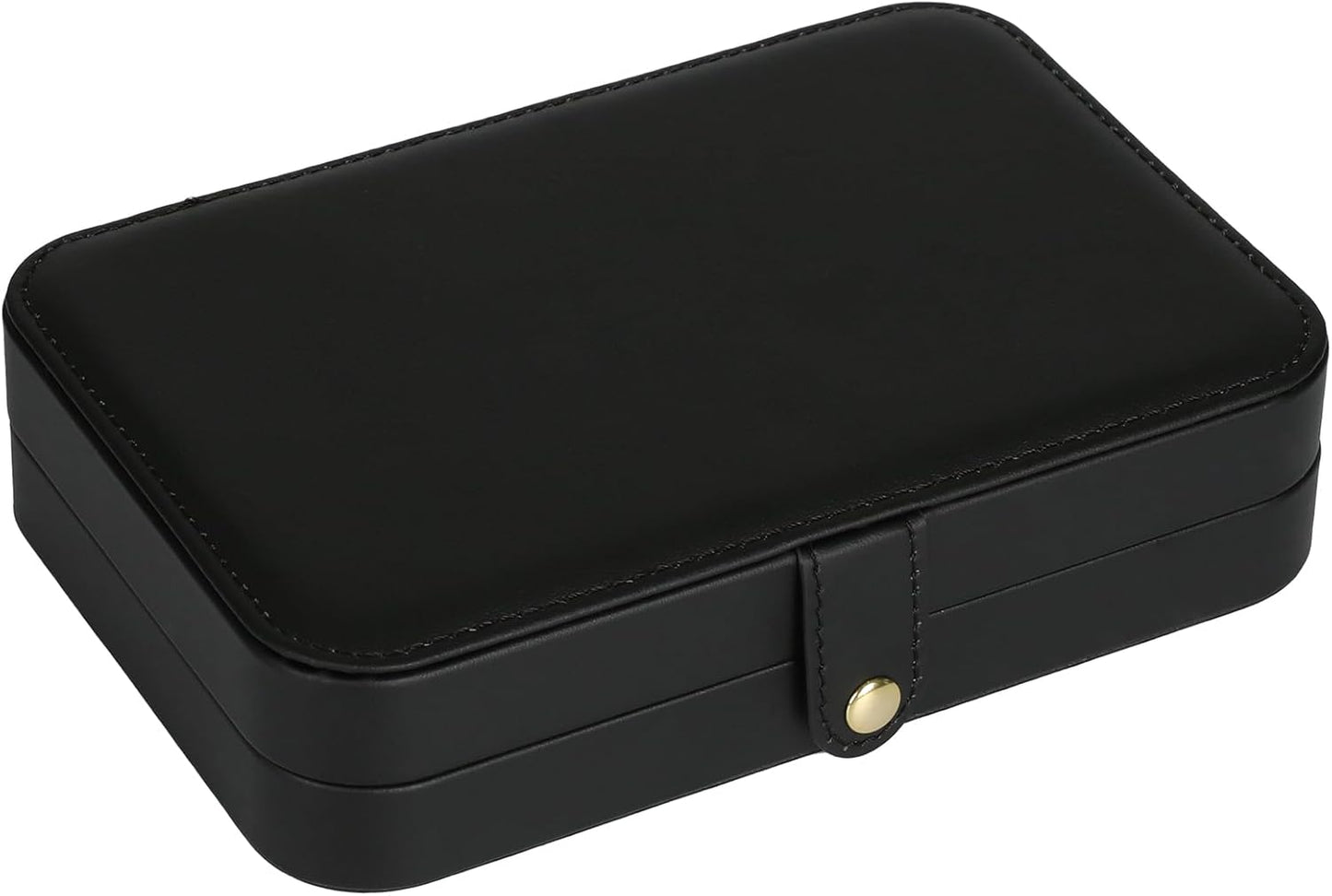 Small Jewelry Box, Travel Jewelry Case Portable Jewelry Boxes for Women, 2-Layer Mini Jewelry Travel Organizer, Gift for Women Girls,Black B