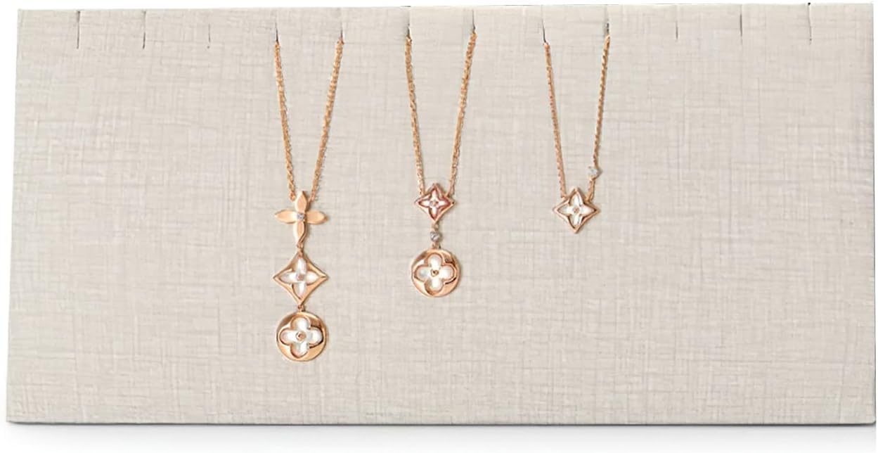 Leather Necklace Display Stand Necklace Bracelet Display Holder Stand with Hooks For Jewelry Storage Display (White)