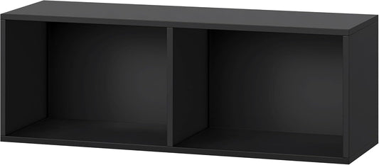 IOTXY DIY Modular Cube Bookcase - CubeXY Customizable Stackable Expandable Basic Shelving Units, 2-Cube Wooden Open Bookshelf for Miscellaneous Storage Organizer, Black