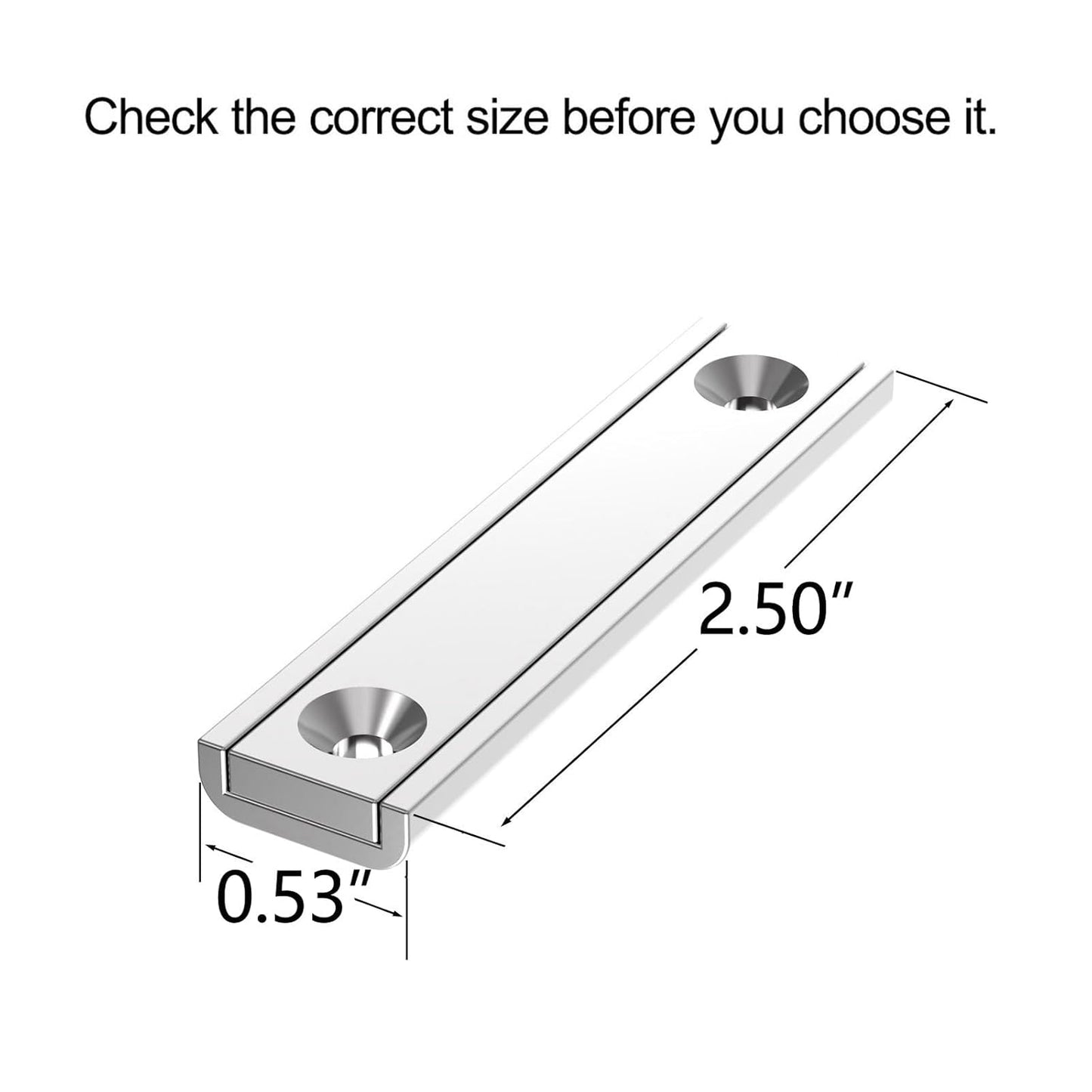 Super Strong Magnetic Tool Holder Channel Magnet - 2.50" Length-10 Pack,Pot Magnets with Matching Screws,Strong Rare Earth Magnets with Countersunk Holes,Magnetic Knife Tools Holder