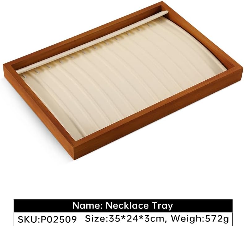 Necklace Organizer, Wood Jewelry Tray,White Necklace Display For Selling,Premium Stackable Jewelry Organizer Trays
