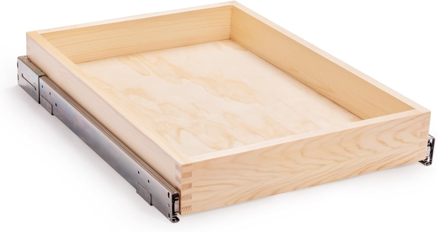 20”W x 21”D x 3”H Soft Close Slide Out Wood Drawer Organizer for Kitchen, (Cabinet Width>20.5 inches for Bottom Assembly, Width= 20 inches for Side Assembly)