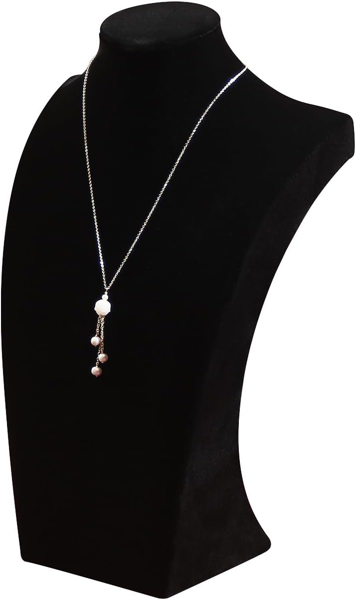 Coward Big Necklace Bust Stand for Selling Show, Black Velvet Necklace Jewelry Display Holder for Home Use or Store Shop Show (13" Hight)