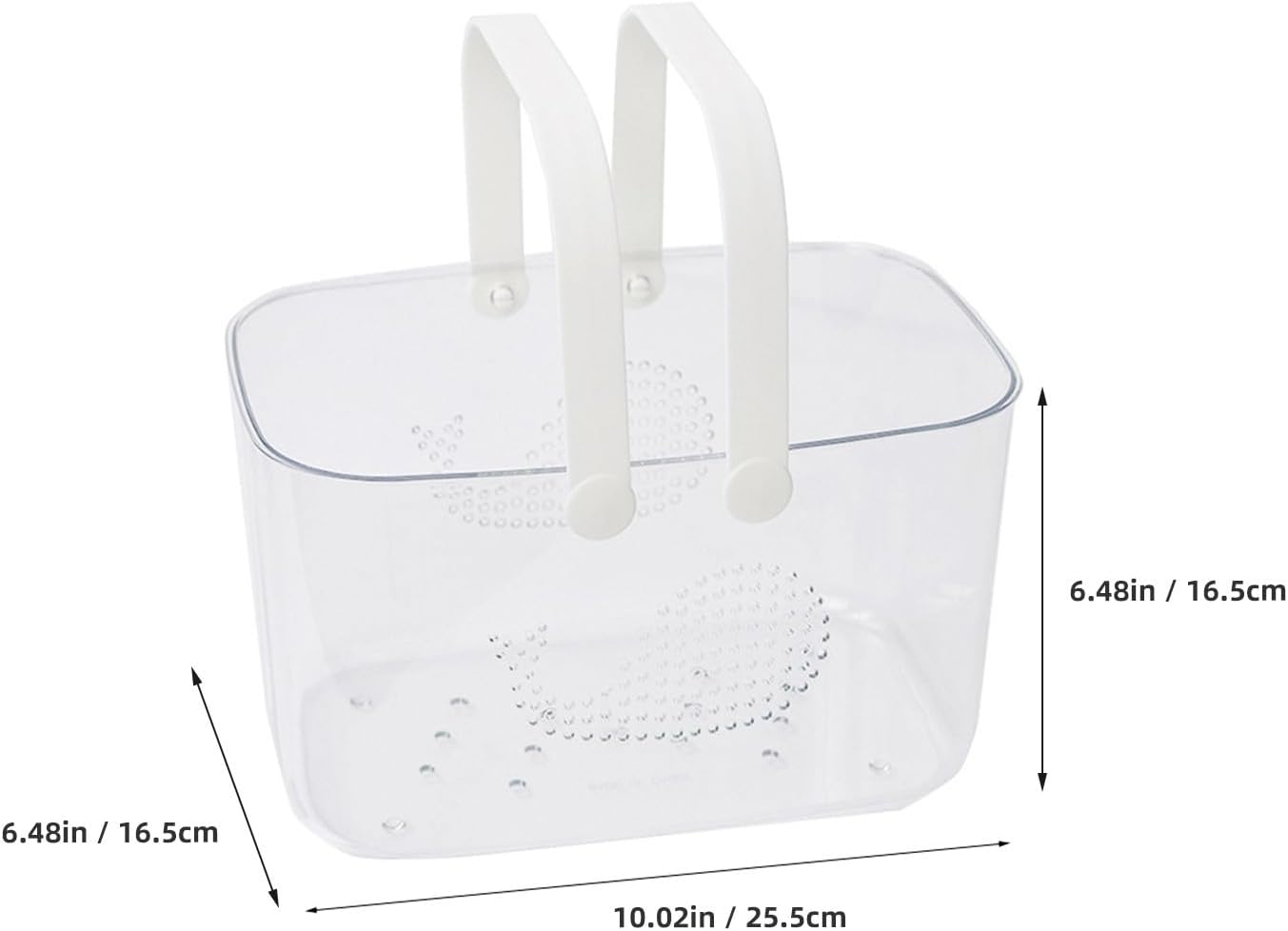 Ergonomic Handle Plastic Storage Basket Bathroom Organizer with Drainage Design Large Capacity Portable Caddy for Household Toiletries and Cleaning Supplies