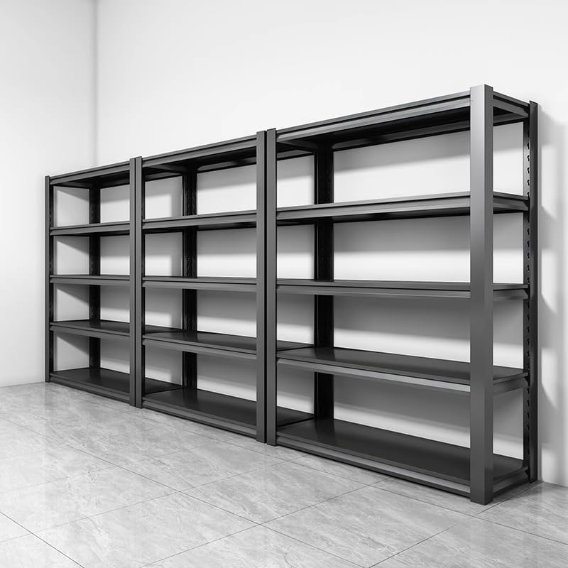 32" W Garage Shelving,5-Tier Heavy Duty Shelving Unit,3000LBS Adjustable Metal Storage Shelves,Storage Rack Units for Industrie,Shed,Warehouse,Basement,Black,32" W x 16" D x 63" H